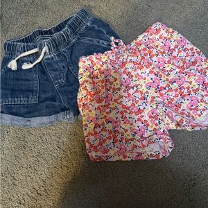 Cat & Jack Floral and Denim Shorts Set